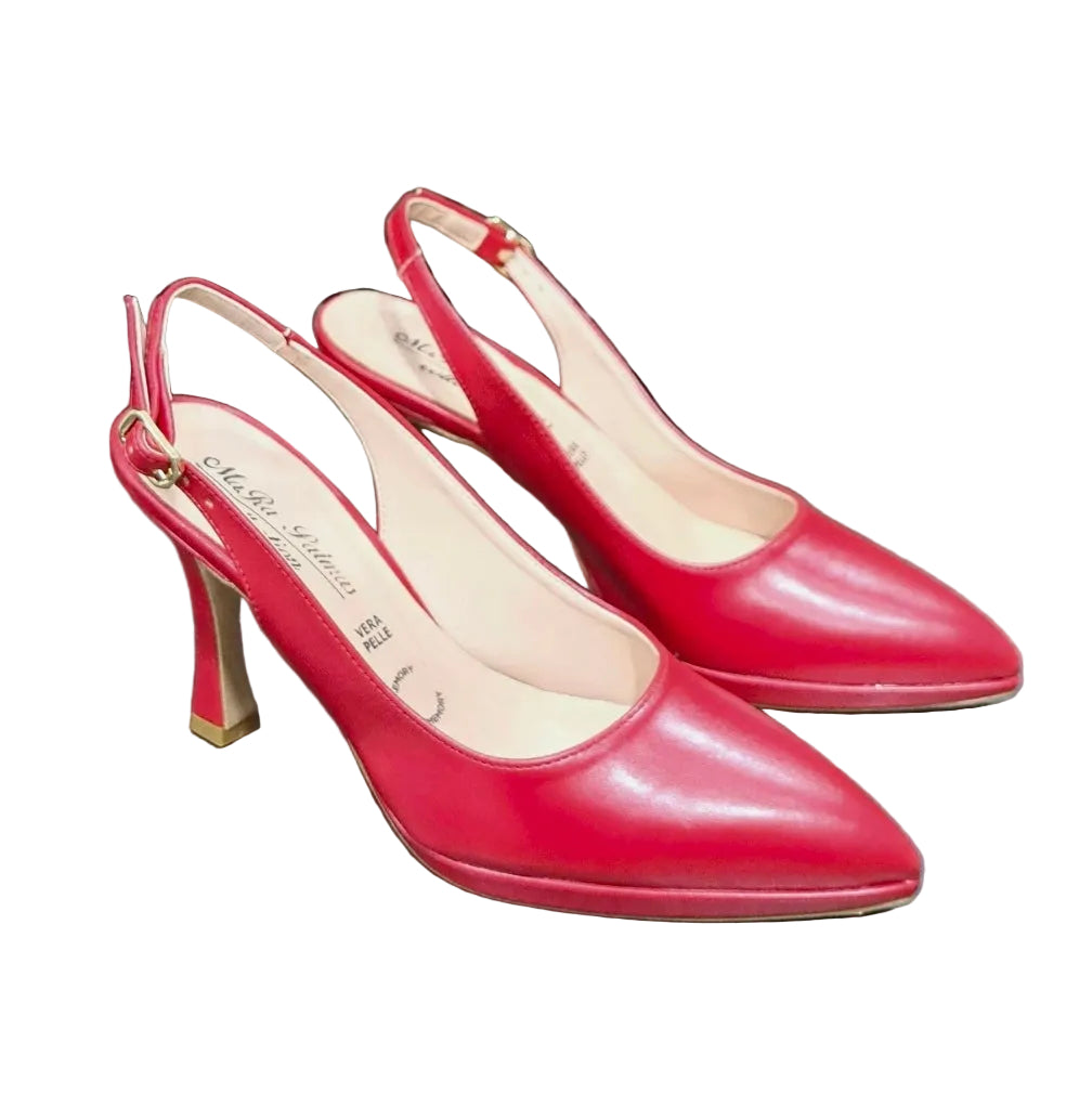 DECOLLETE' MARA PALMAS SLINGBACK PLATEAU ROSSO