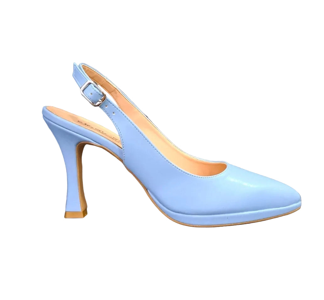 DECOLLETE' MARA PALMAS SLINGBACK PLATEAU CELESTE