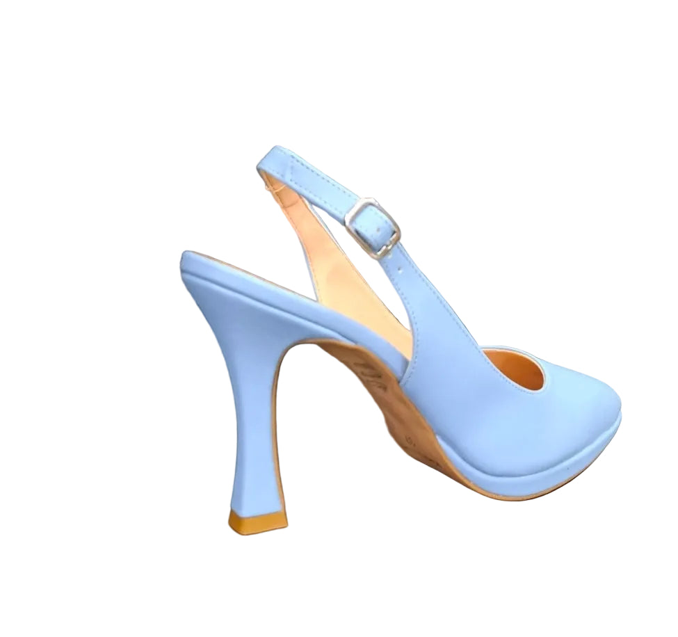DECOLLETE' MARA PALMAS SLINGBACK PLATEAU CELESTE