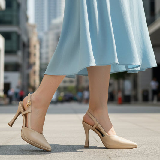 DECOLLETE' MIABELLE SLINGBACK PLATEAU NUDE