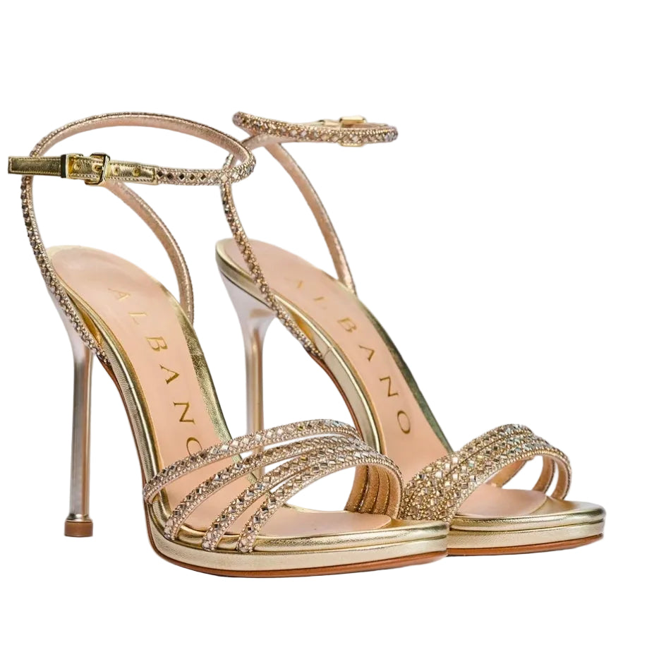 SANDALI MEDELLIN ALBANO PLATINO STRASS