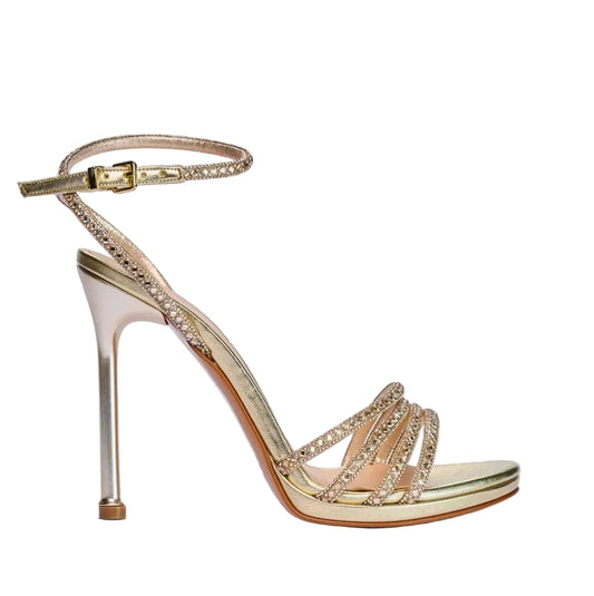 SANDALI MEDELLIN ALBANO PLATINO STRASS