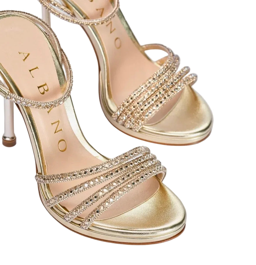 SANDALI MEDELLIN ALBANO PLATINO STRASS