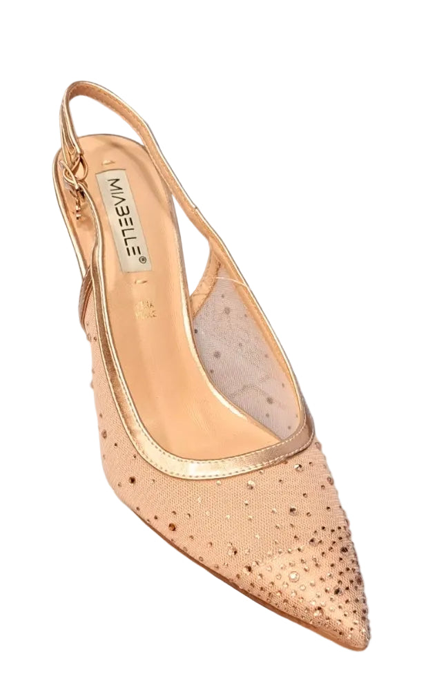 DECOLLETE' MIABELLE SLINGBACK STRASS RAME