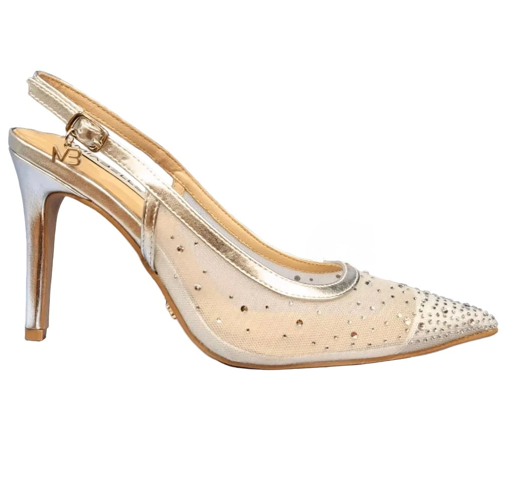 DECOLLETE' MIABELLE SLINGBACK STRASS ARGENTO