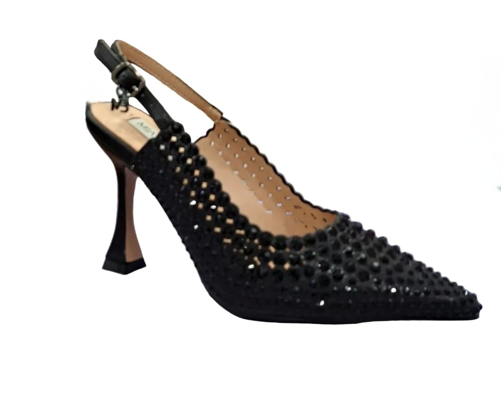 DECOLLETE' MIABELLE SLINGBACK STRASS NERO