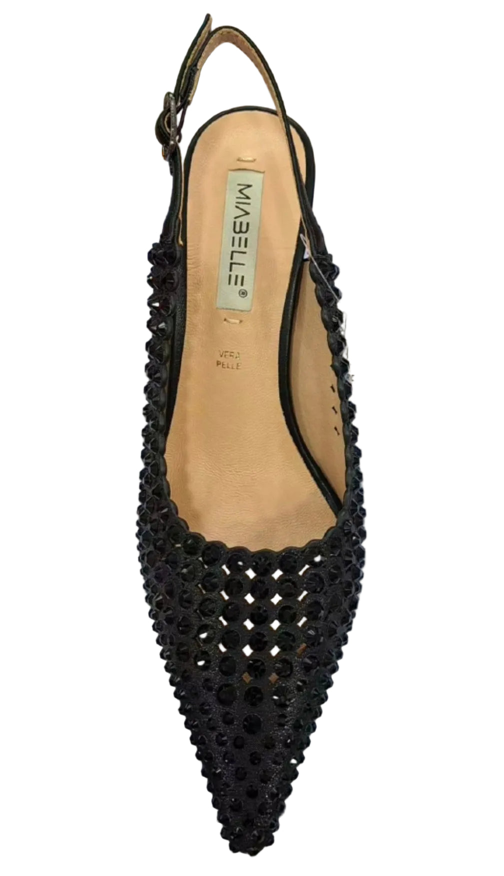 DECOLLETE' MIABELLE SLINGBACK STRASS NERO