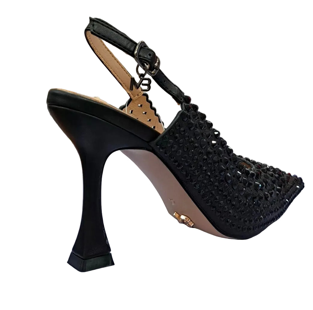 DECOLLETE' MIABELLE SLINGBACK STRASS NERO