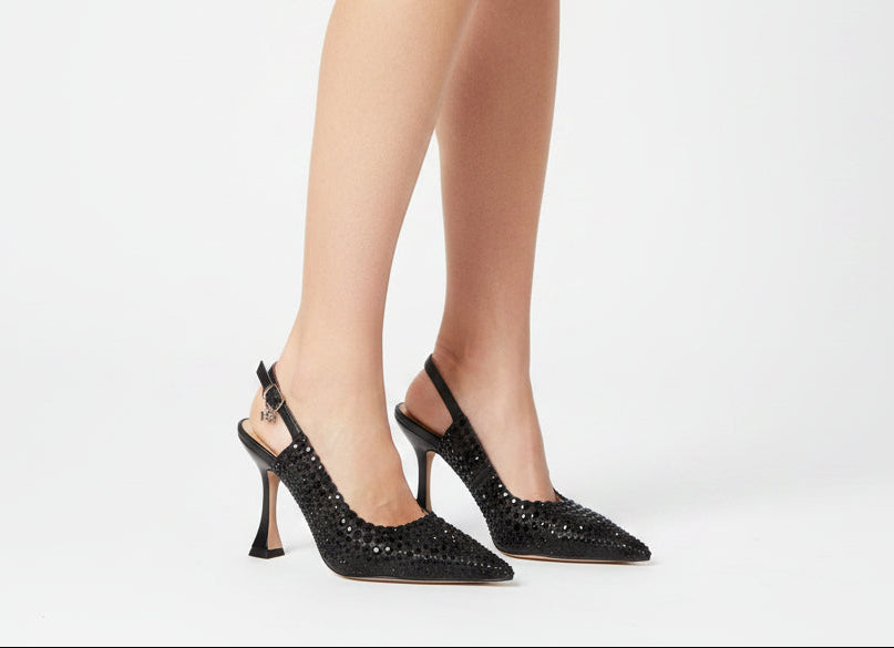 DECOLLETE' MIABELLE SLINGBACK STRASS NERO