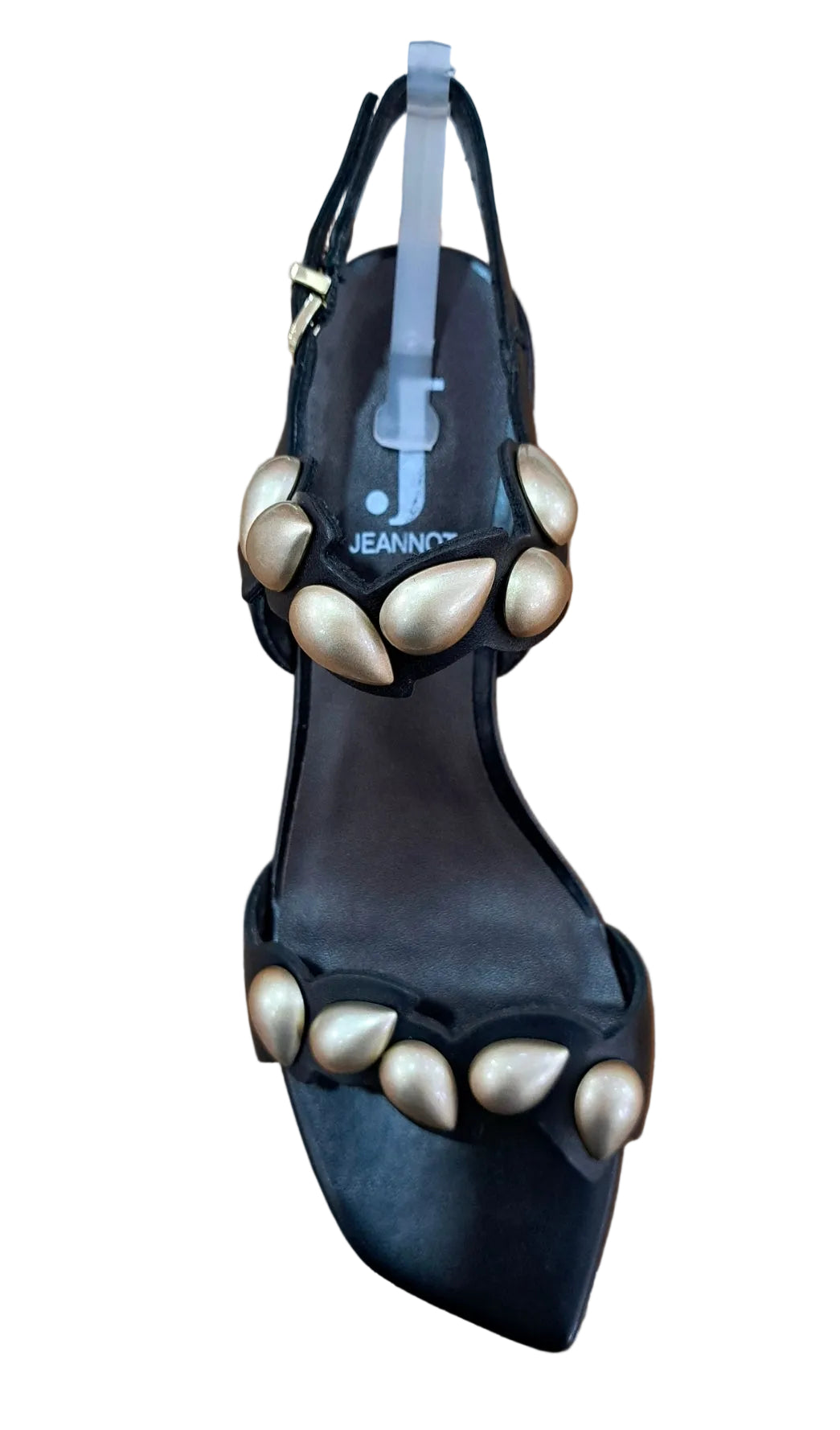 SANDALI GOCCE GOLD JEANNOT PELLE NERA