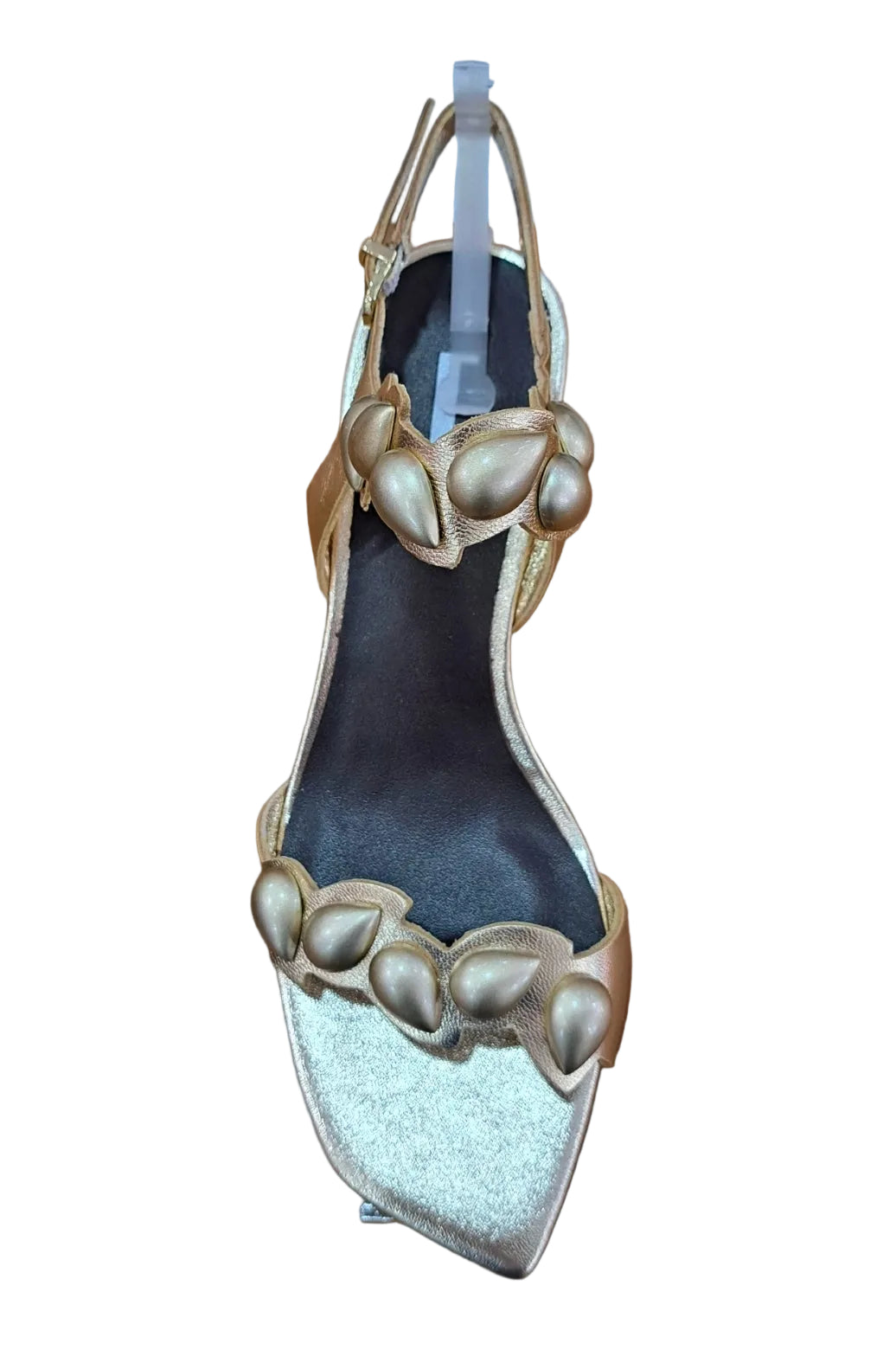 SANDALI GOCCE GOLD JEANNOT PELLE PLATINO