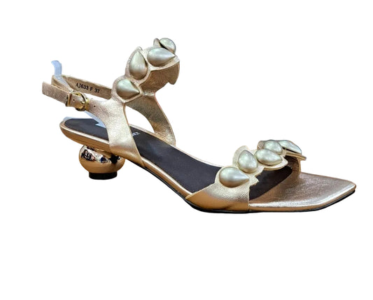 SANDALI GOCCE GOLD JEANNOT PELLE PLATINO