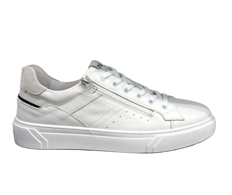 SNEAKERS PELLE NEROGIARDINI ZIP BIANCO