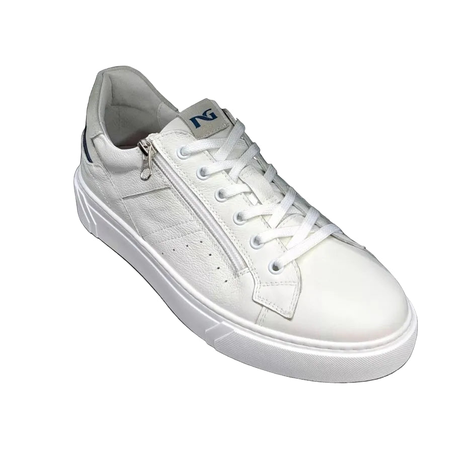 SNEAKERS PELLE NEROGIARDINI ZIP BIANCO