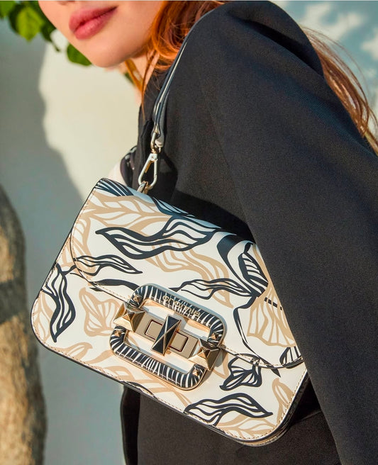 BORSE A SPALLA CROMIA BAG IT LEAF BIANCA PICCOLA