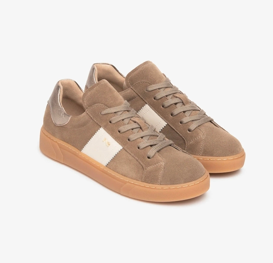 SNEAKERS IN PELLE SCAMOSCIATA NEROGIARDINI FANGO