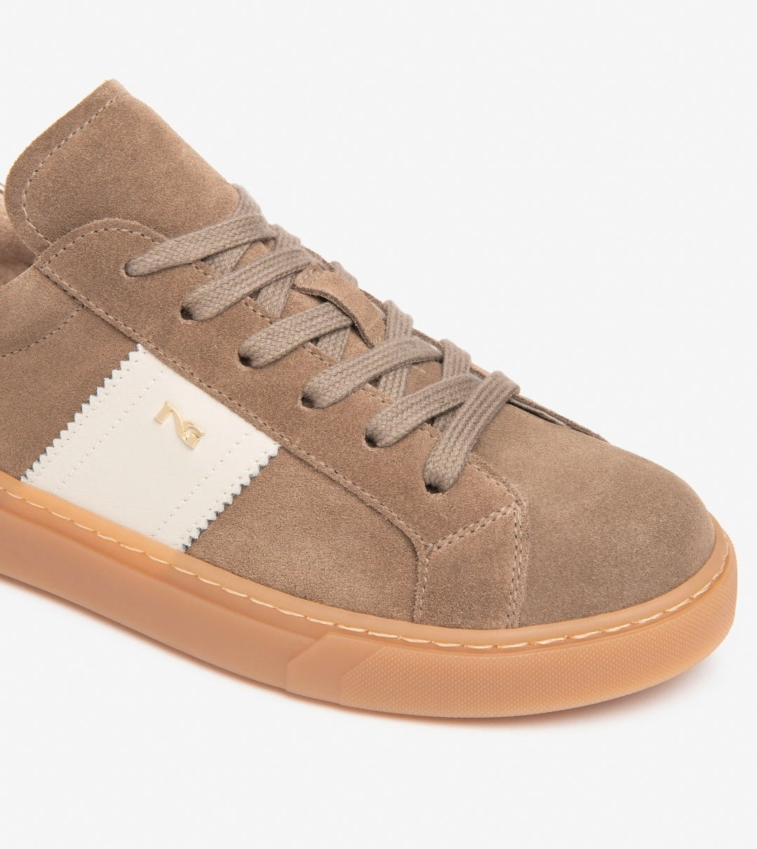 SNEAKERS IN PELLE SCAMOSCIATA NEROGIARDINI FANGO