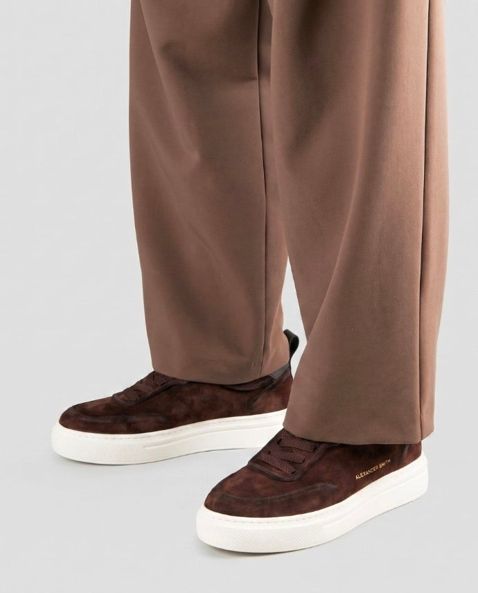 SNEAKERS YORK MAN PELLE SCAMOSCIATA ALEXANDER SMITH BROWN