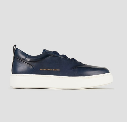 SNEAKERS YORK MAN PELLE SPAZZOLATA ALEXANDER SMITH BLU