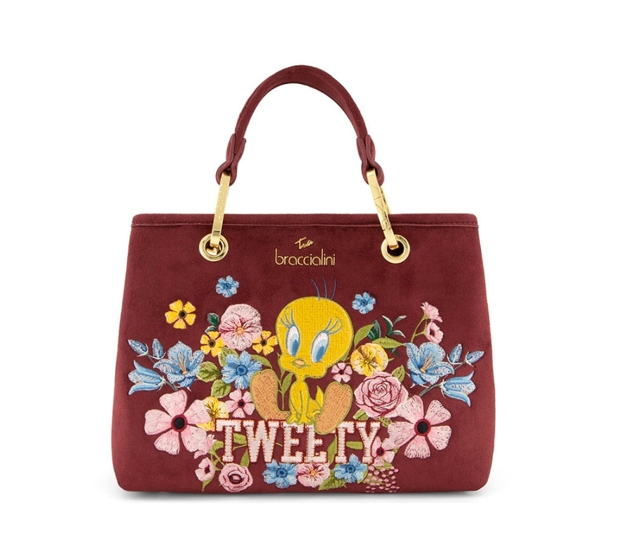 BORSE A MANO BETH LT BLOOM BRACCIALINI  TWEETY BORDEAUX MEDIA