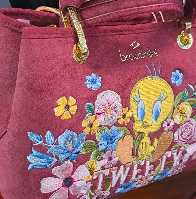 BORSE A MANO BETH LT BLOOM BRACCIALINI  TWEETY BORDEAUX MEDIA
