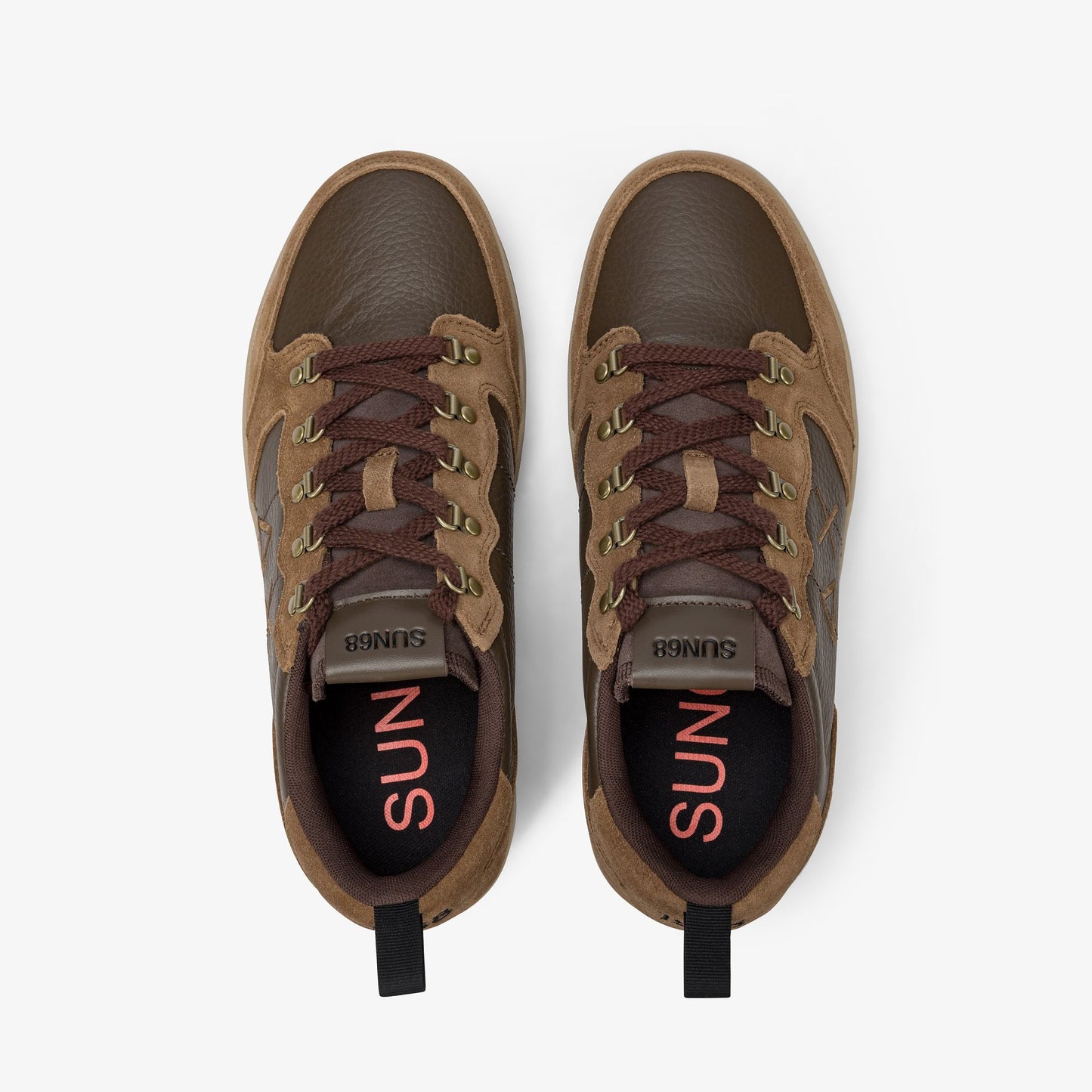 SNEAKERS GENIUS SUN68 PELLE SUEDE MARRONE
