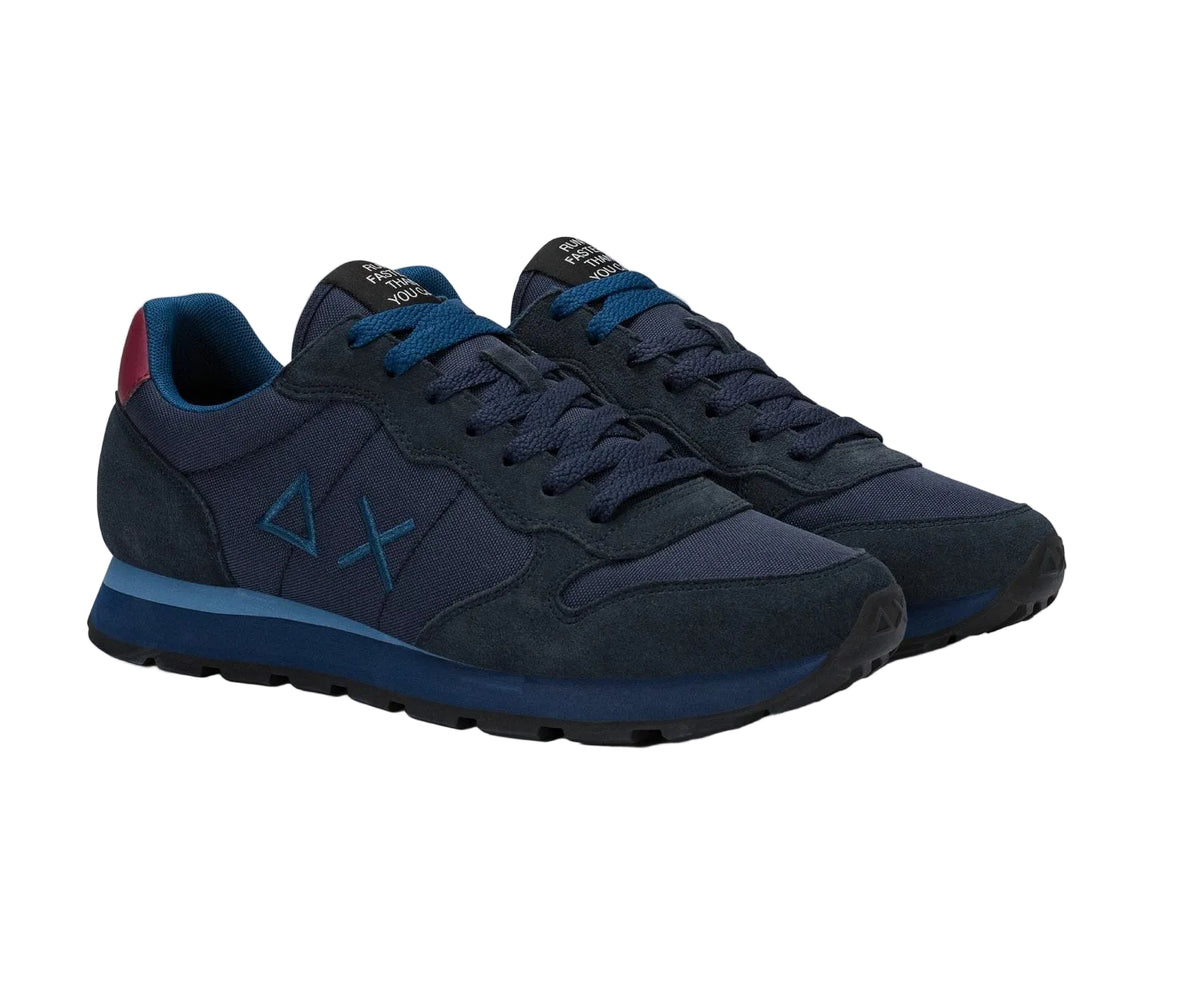 SNEAKERS TOM SOLID SUN68 BLU DETTAGLIO BORDEAUX