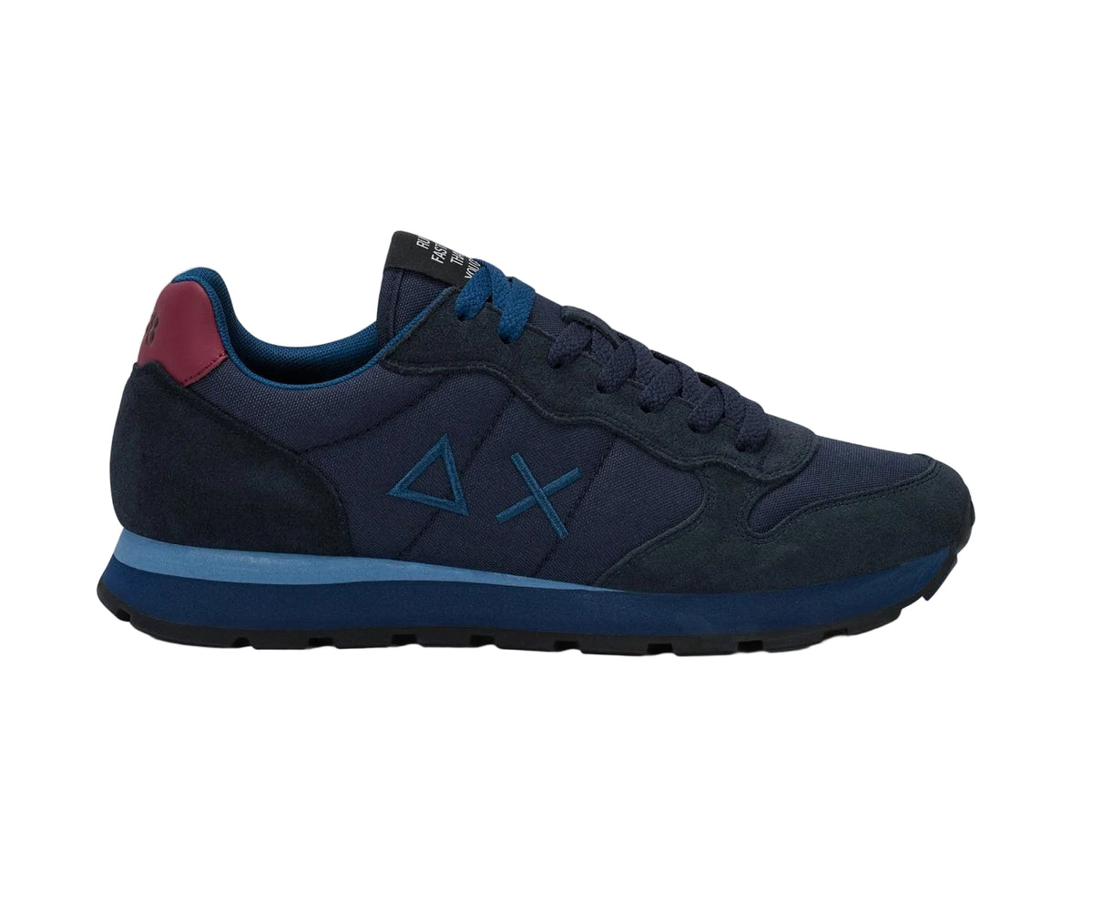 SNEAKERS TOM SOLID SUN68 BLU DETTAGLIO BORDEAUX