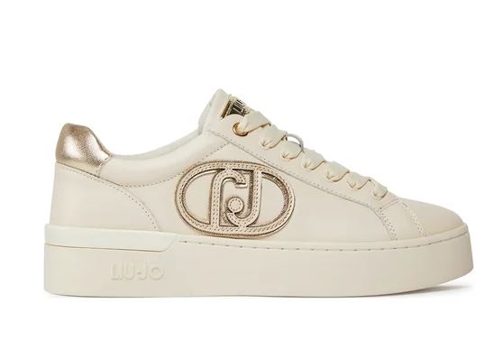 SNEAKERS SILVIA IN PELLE MAXI LOGO IVORY