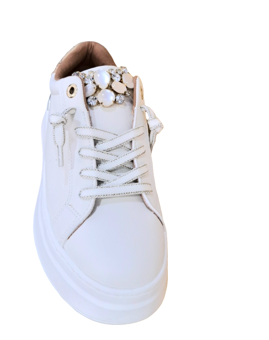 SNEAKERS PIETRE DECORATIVE ALVIERO MARTINI PANNA