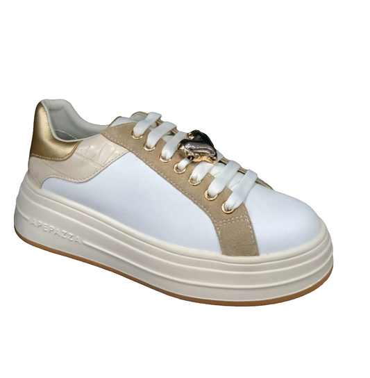 SNEAKERS LOLA APEPAZZA CUORI CREMA