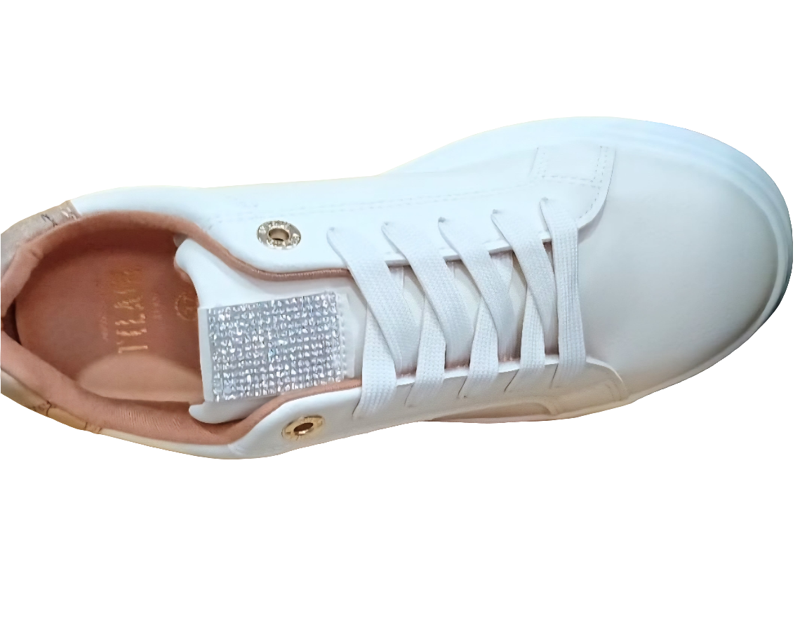 SNEAKERS DETTAGLI STRASS ALVIERO MARTINI PANNA