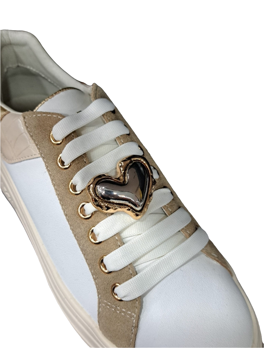 SNEAKERS LOLA APEPAZZA CUORI CREMA