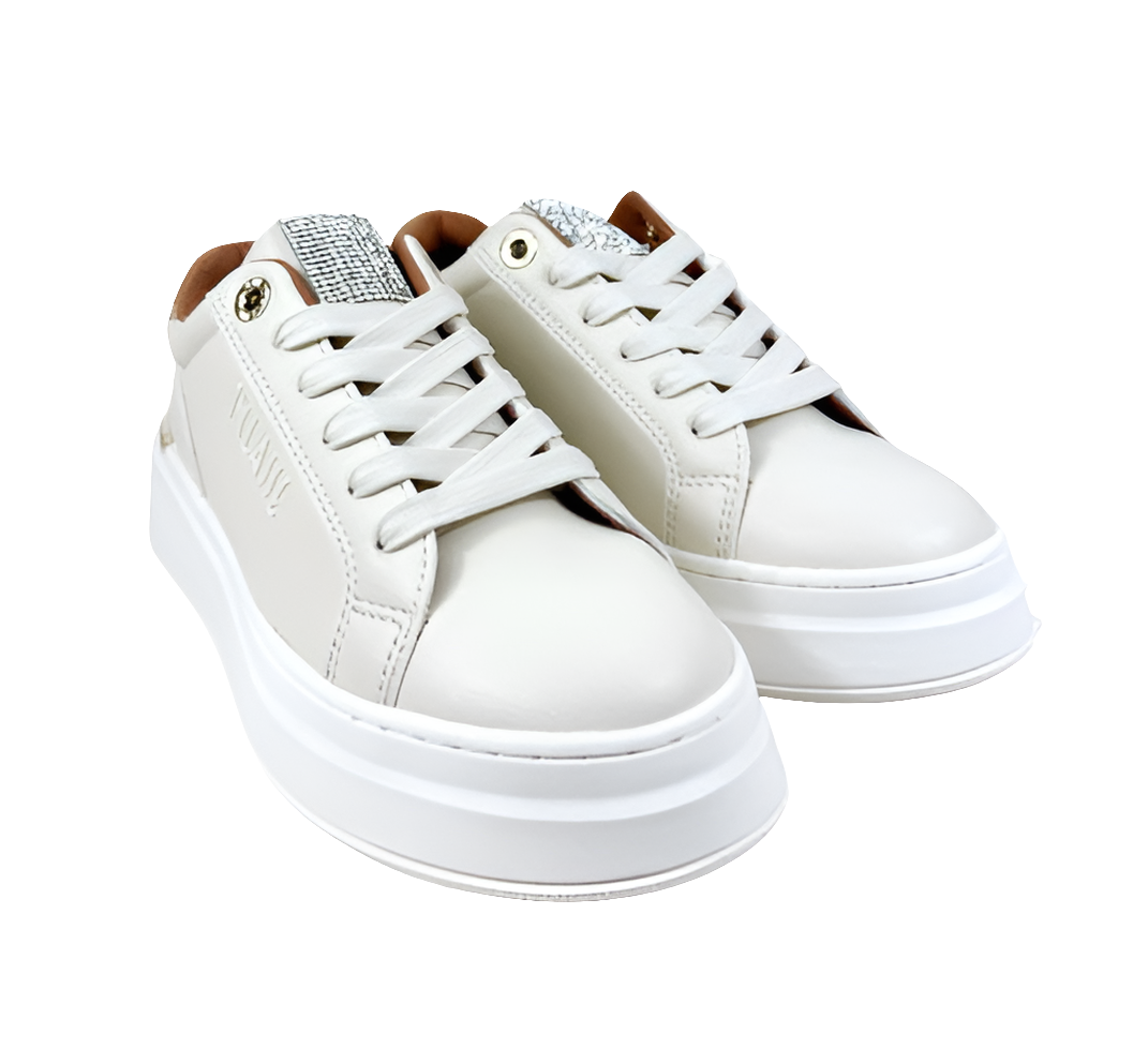 SNEAKERS DETTAGLI STRASS ALVIERO MARTINI PANNA