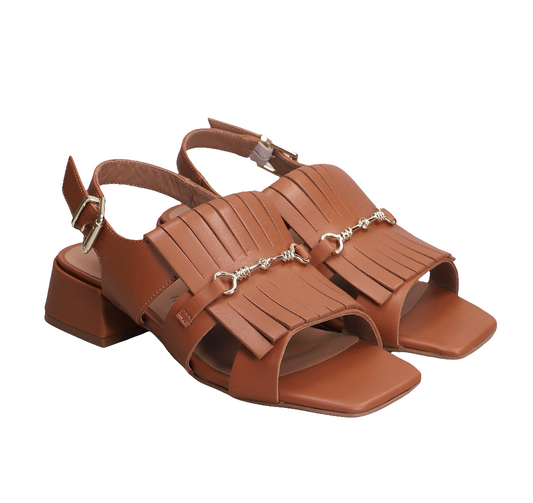 SANDALI PELLE FRANGE CARMENS SALLY TRIM