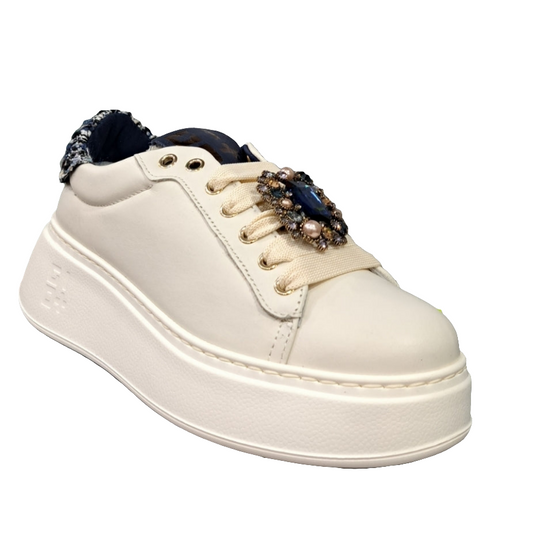 SNEAKERS GIO+ COMBI PELLE PANNA CHARMS