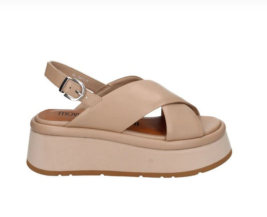 SANDALI PELLE FASCE INCROCIATE LUCIANO BARACHINI FONDOTINTA