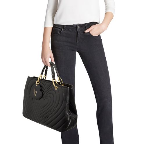 BORSE A MANO BETH MATELASSE' BRACCIALINI CUORE NERA GRANDE