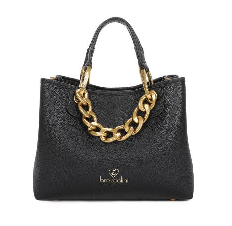 BORSE A MANO BETH JEWELS BRACCIALINI NERA CATENA GOLD MEDIA