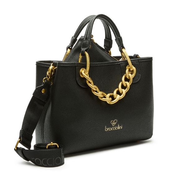 BORSE A MANO BETH JEWELS BRACCIALINI NERA CATENA GOLD MEDIA