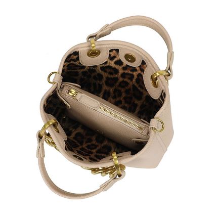 BORSE A MANO BETH JEWELS BRACCIALINI TAUPE CATENA GOLD PICCOLA