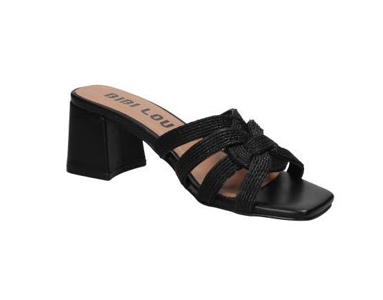 SANDALI TESSUTO INTRECCIATO BIBI LOU NERO