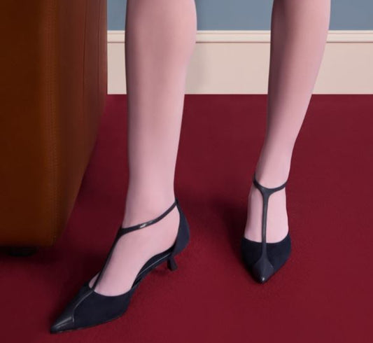 DECOLLETE' PELLE SCAMOSCIATA BIBI LOU NERA