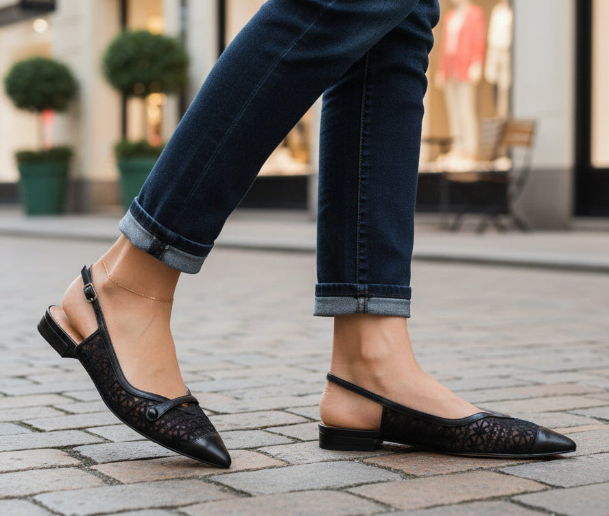 DECOLLETE' XAIA FLAT BIBI LOU RICAMO NERA