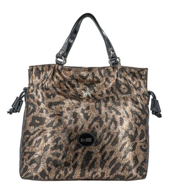 BORSE SHOPPING LEO IN PELLE BRONZO