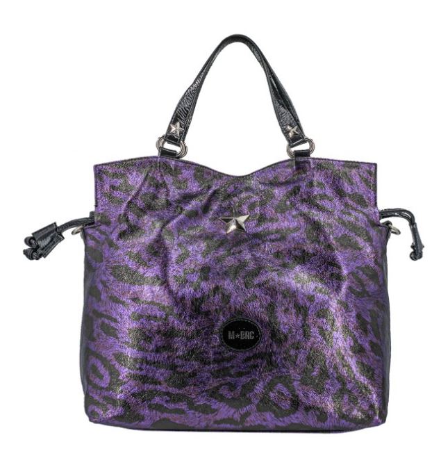 BORSE SHOPPING LEO IN PELLE VIOLA