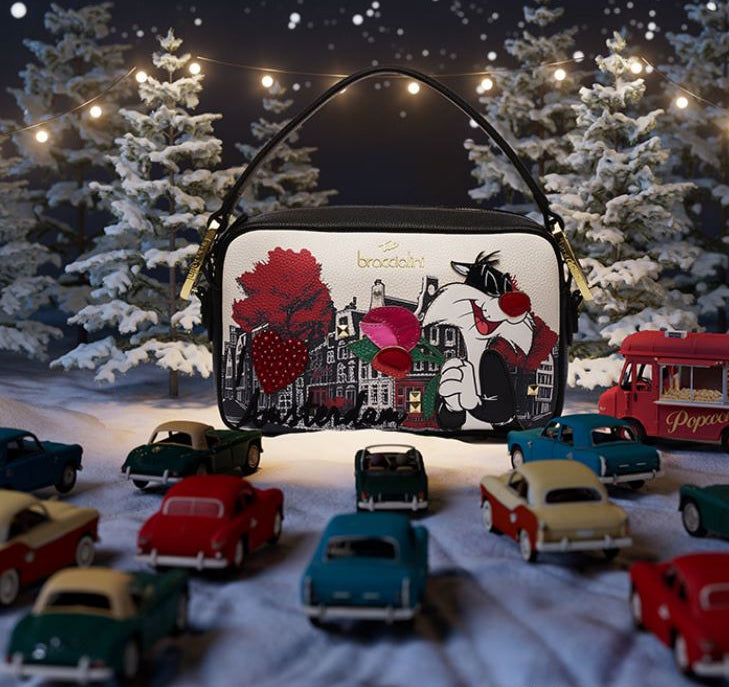 BORSE A SPALLA TRACOLLA CARTOLINE BRACCIALINI AMSTERDAM GATTO SILVESTRO