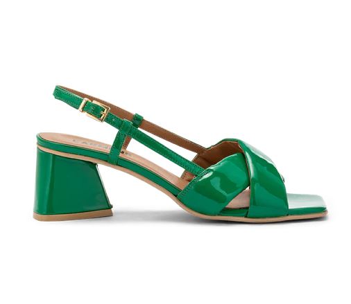 SANDALI CARRY CROSS PELLE LUCIDA VERDE