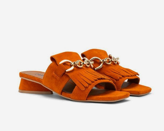 SANDALI PELLE SALLY FRANGE ARANCIO