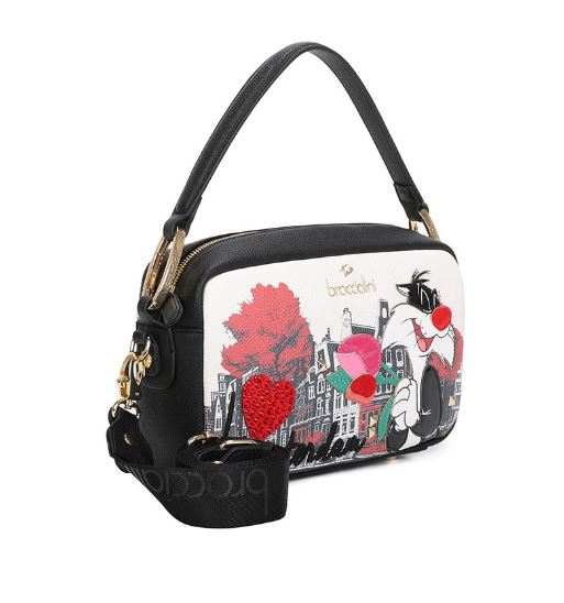 BORSE A SPALLA TRACOLLA CARTOLINE BRACCIALINI AMSTERDAM GATTO SILVESTRO